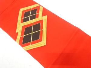 塩瀬　武田菱模様　刺繍　名古屋帯